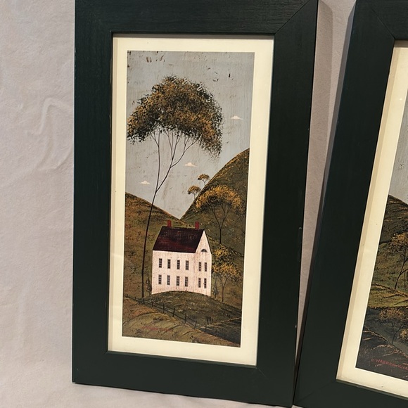 Farmhouse wall art. 2 pictures. Dark green wooden frame. - Picture 3 of 4